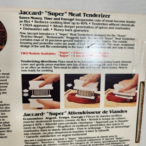 Vtg jaccard chef prep meat tenderizer chef cooking tool 16 blades kitchen tool - Picture 6 of 12